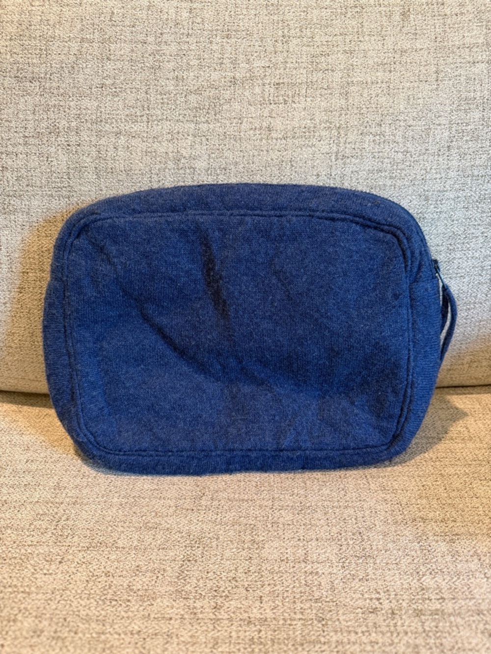 Sofia Cashmere Blue Cashmere Pouch Used